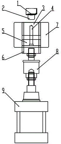 A pneumatic in-mold riveting device