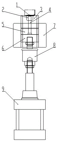 A pneumatic in-mold riveting device