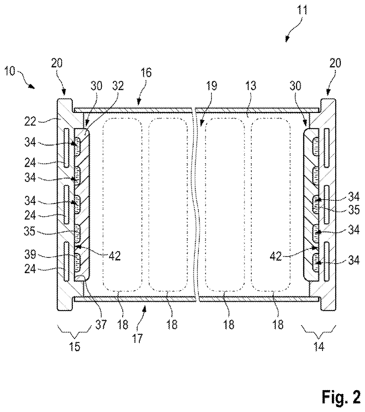 Motor vehicle high voltage energy accumulator