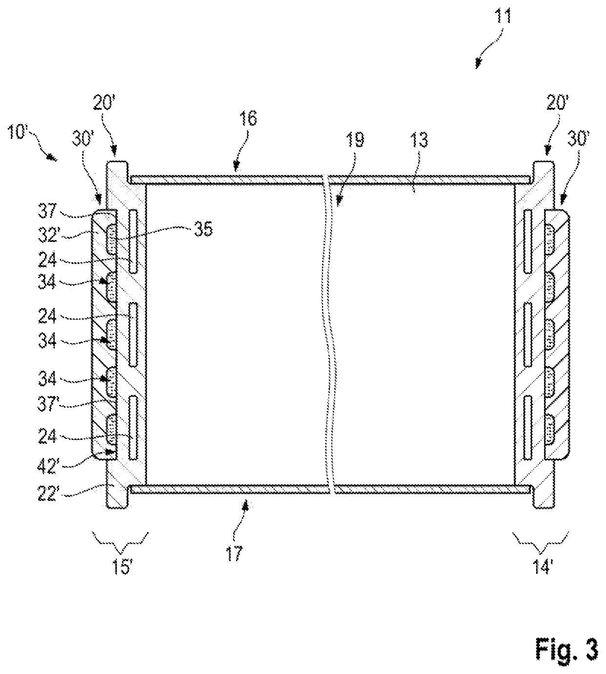 Motor vehicle high voltage energy accumulator