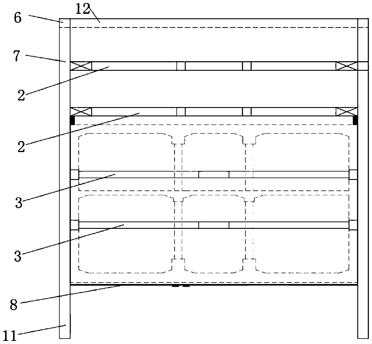 Ring box supporting enclosure system capable of doubling as retaining wall and construction method for ring box supporting enclosure system