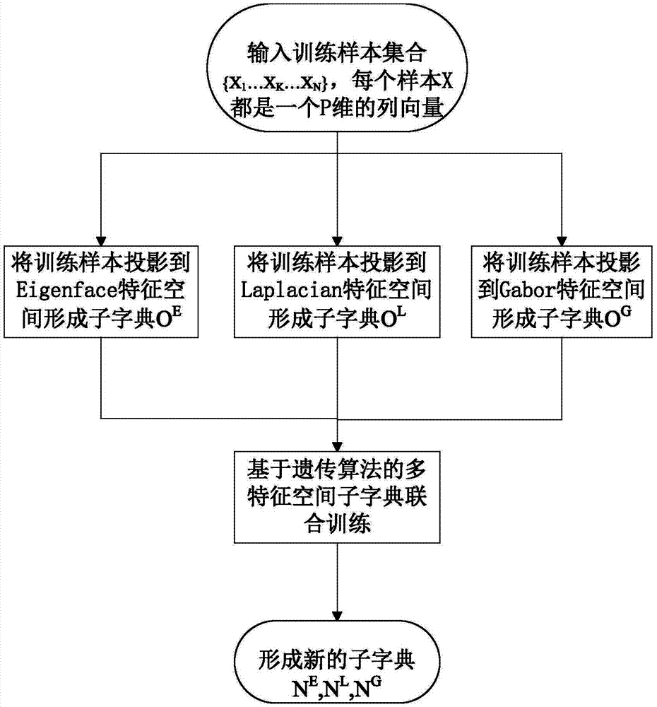 Human face recognition method based on multiple-feature space sparse classifiers