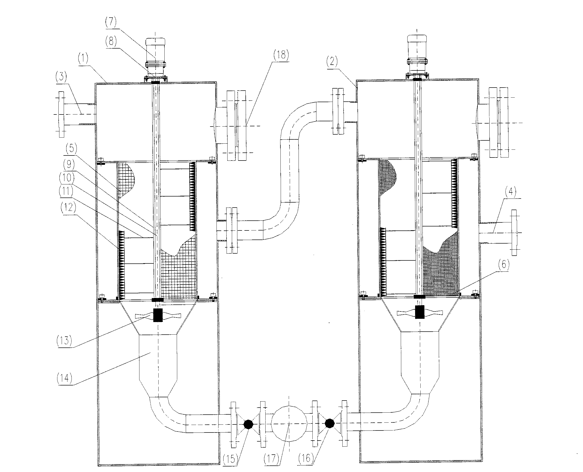 Device integrating solid crushing and coarse and fine gratings