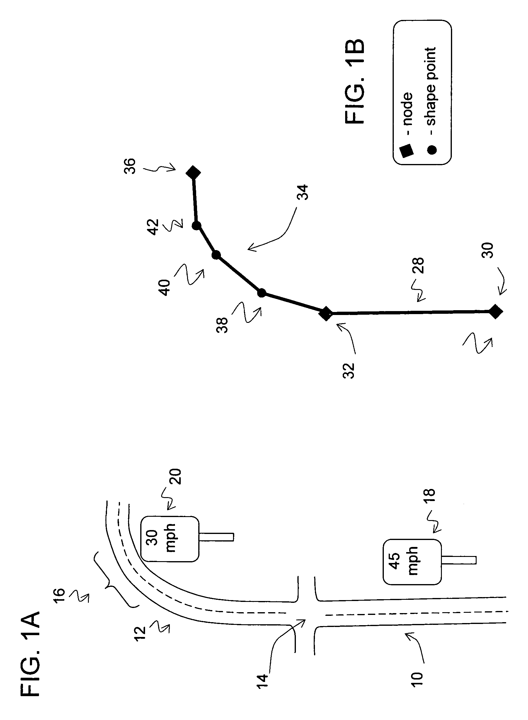 Data mining in a digital map database to identify speed changes on upcoming curves along roads and enabling precautionary actions in a vehicle