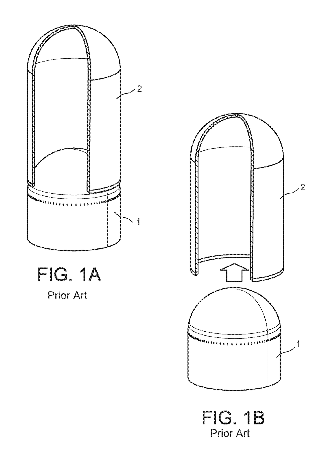 Method and device for linear connection and separation of two elements, with offset energy means