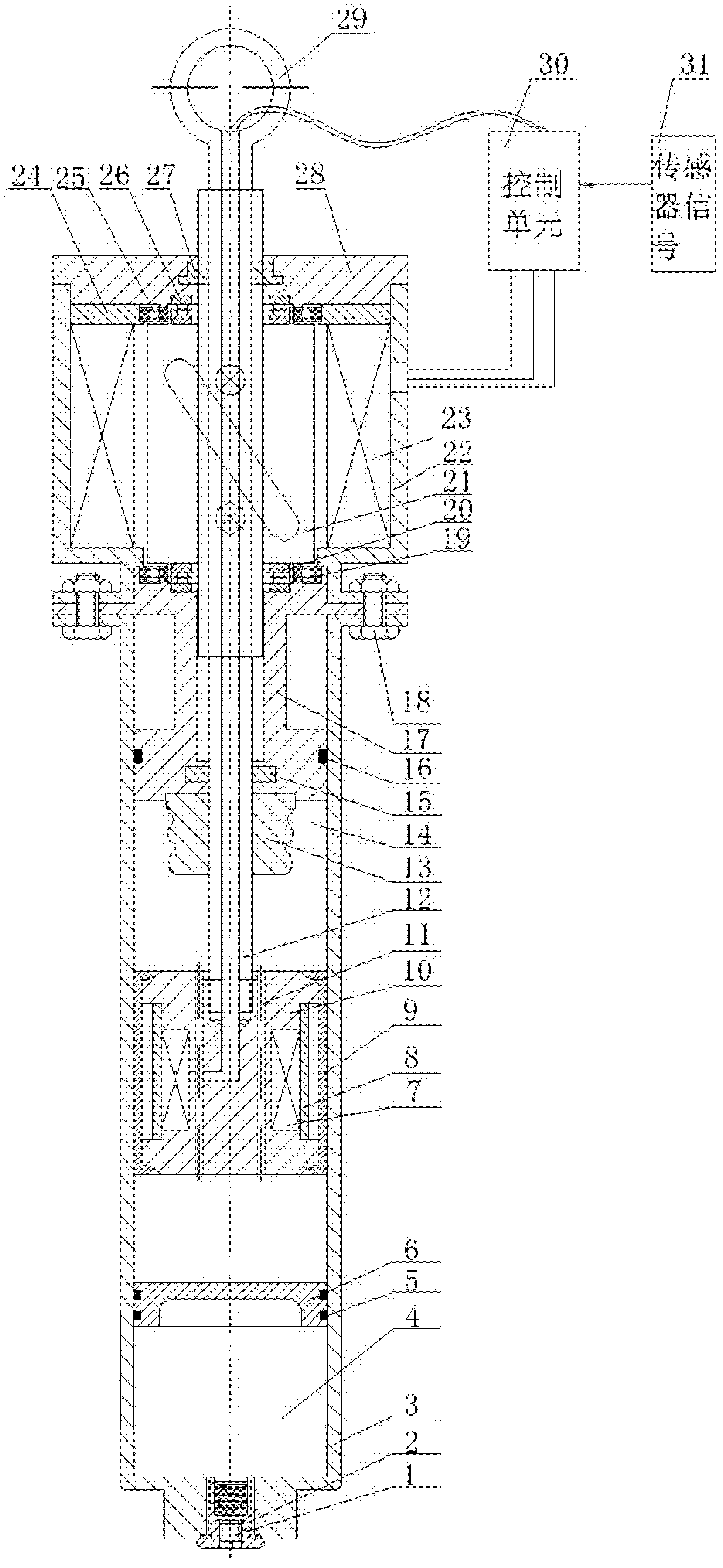 Electromagnetism and magnetorheological fluid mixed shock absorber