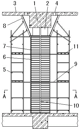 Method for pouring concrete outside steel pipe columns by using semicircular templates