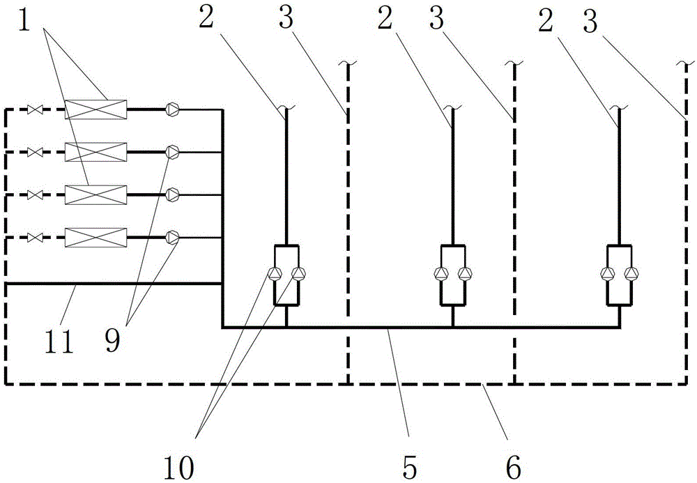 Air-conditioning cold water variable flow system and its control method