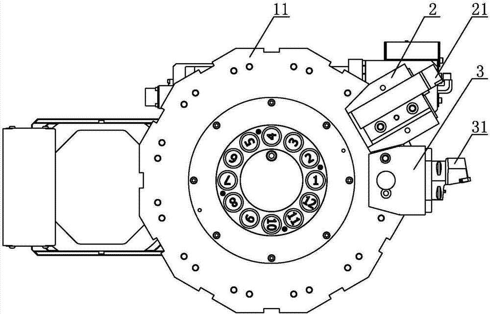 High-pressure water discharging cutter tower assembly of numerically-controlled lathe