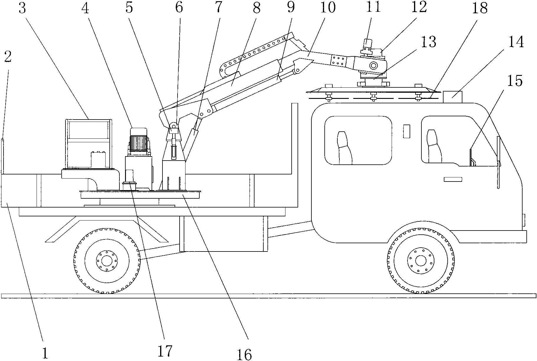 On-vehicle hedge clipping machine