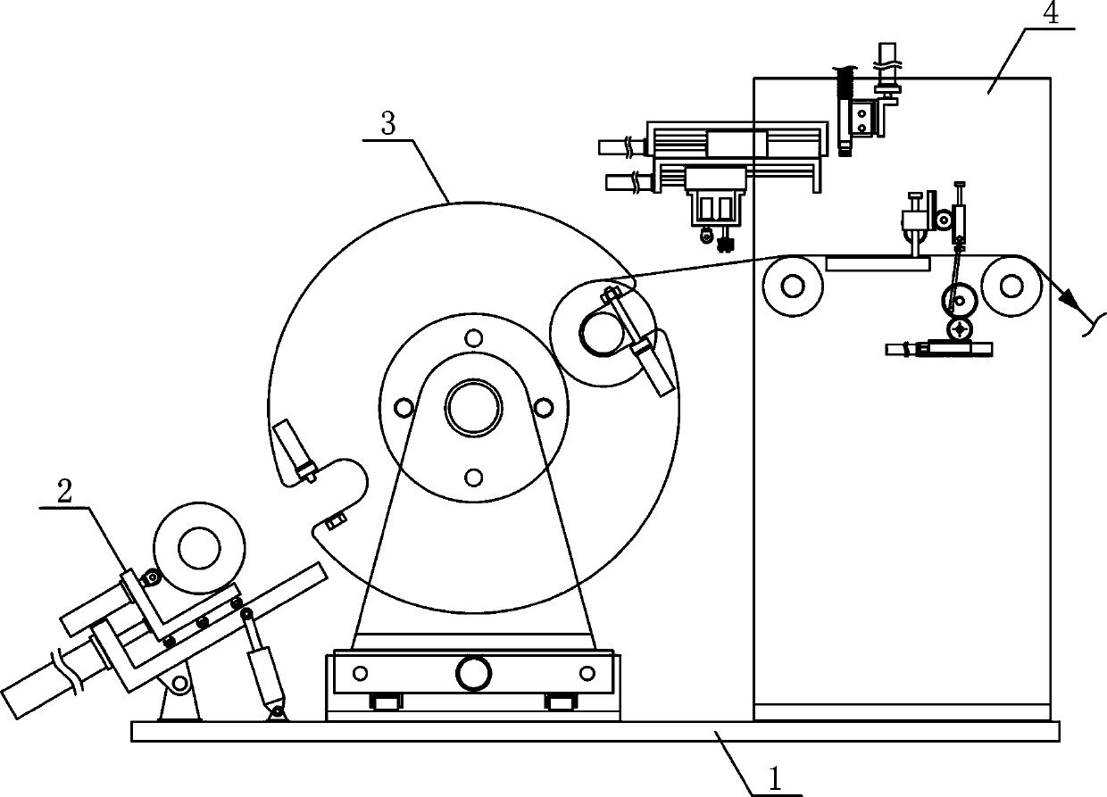 Thin film coil-changing conveying device