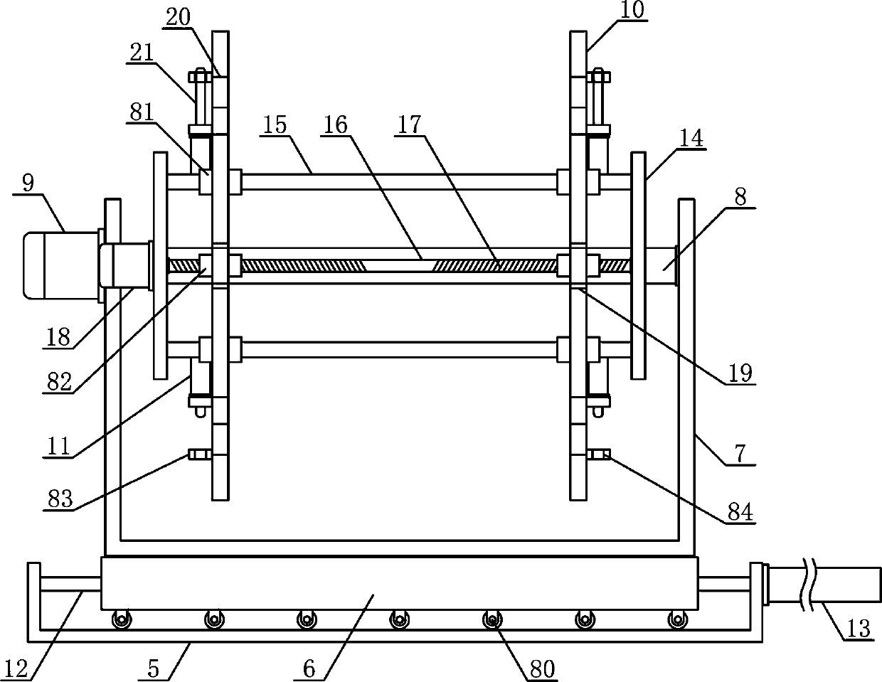 Thin film coil-changing conveying device