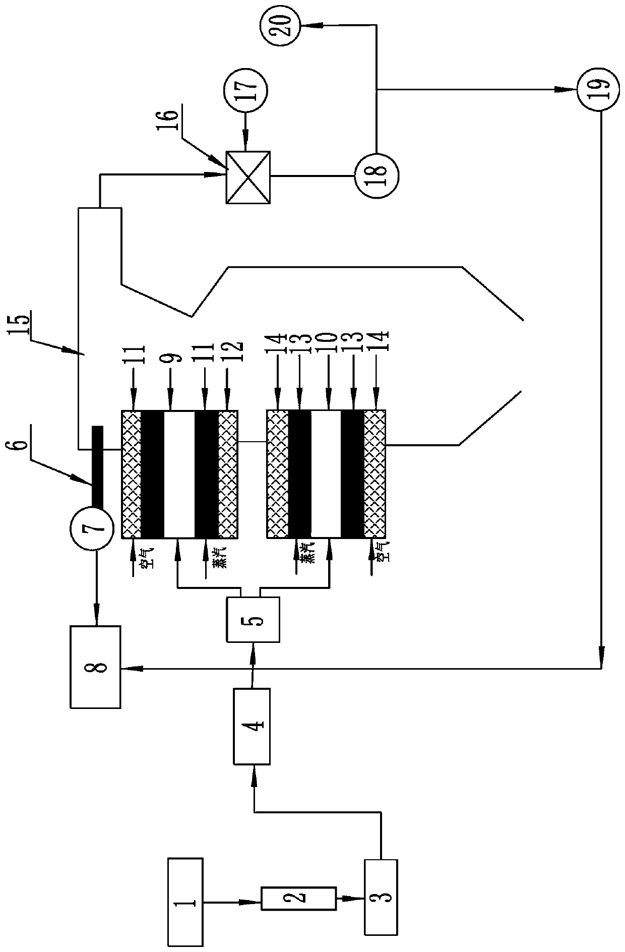 Low-nitrogen combustion device for enhancing pulverized coal gasification