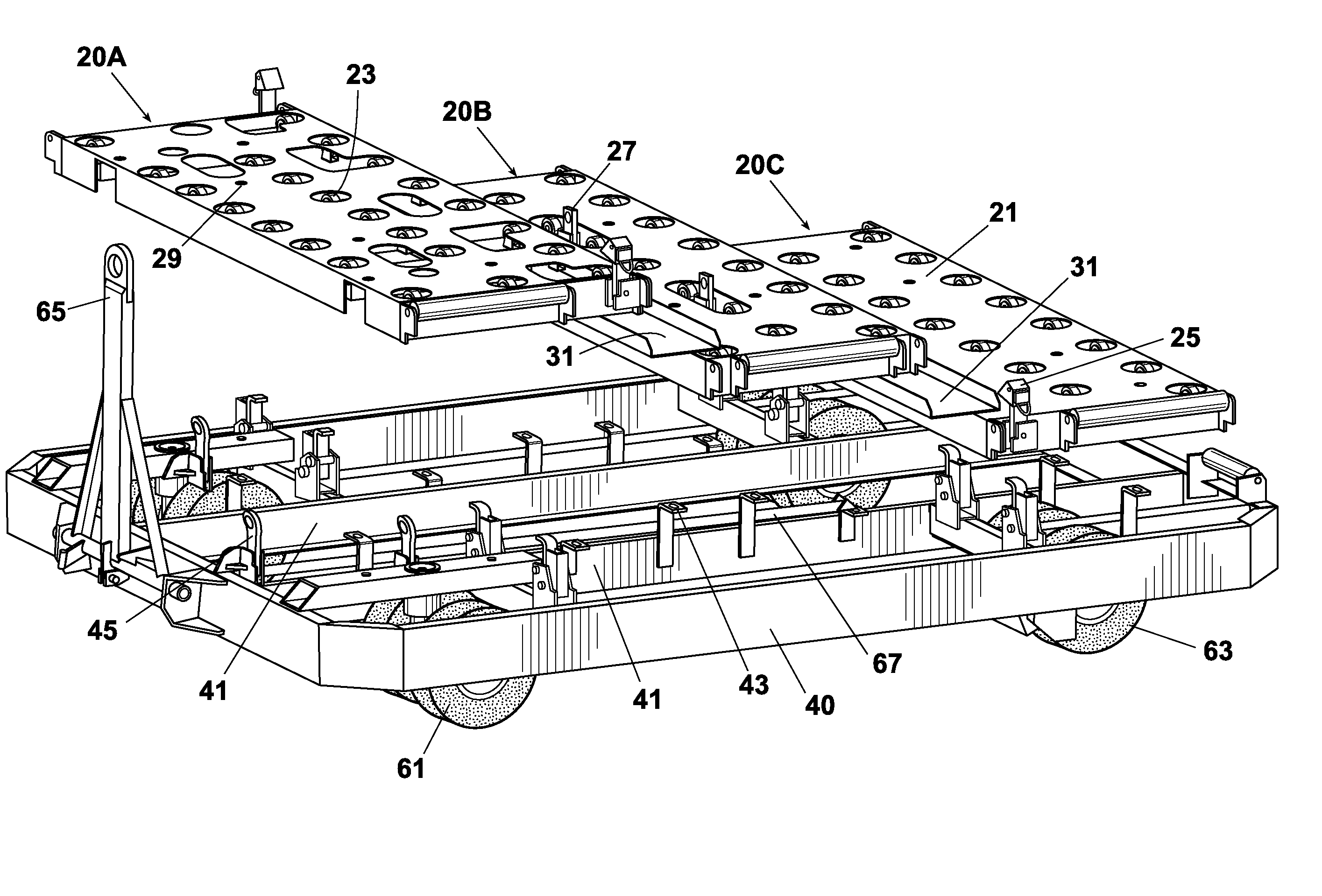 Modular cargo dolly