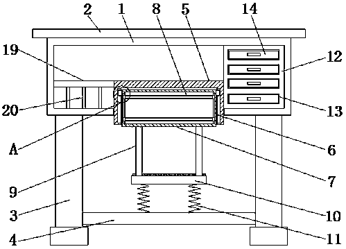 Pedal-type school supplies storage device