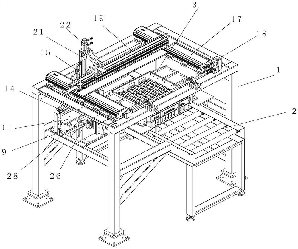 Automatic pasting device for square battery insulation meson