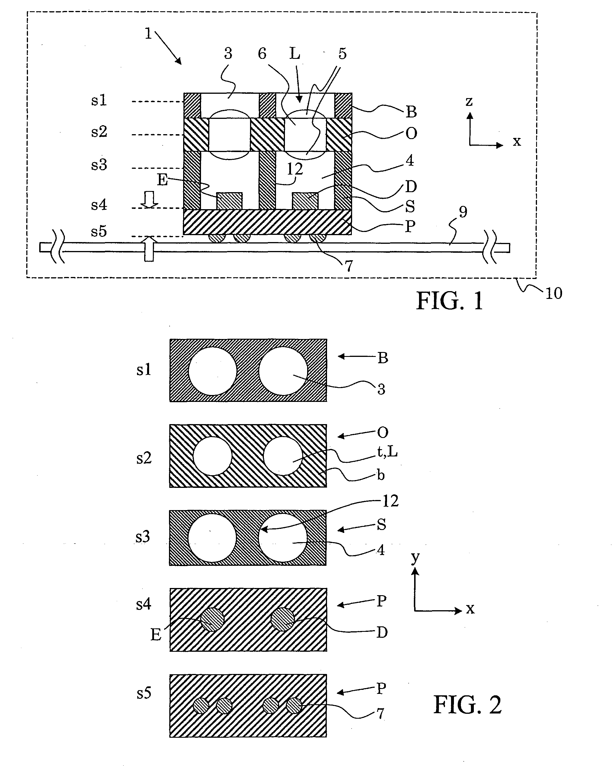 Opto-electronic module including a non-transparent separation member between a light emitting element and a light detecting element