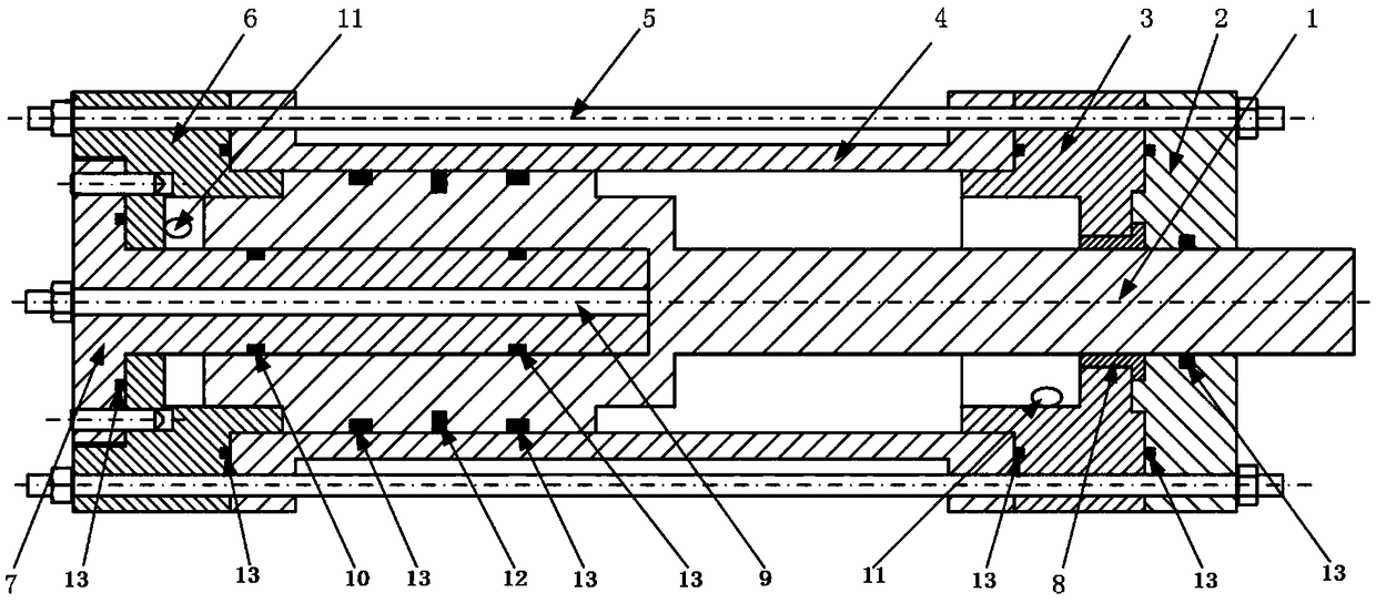 Easy-to-control single rod type piston cylinder based on equivalent acting surface