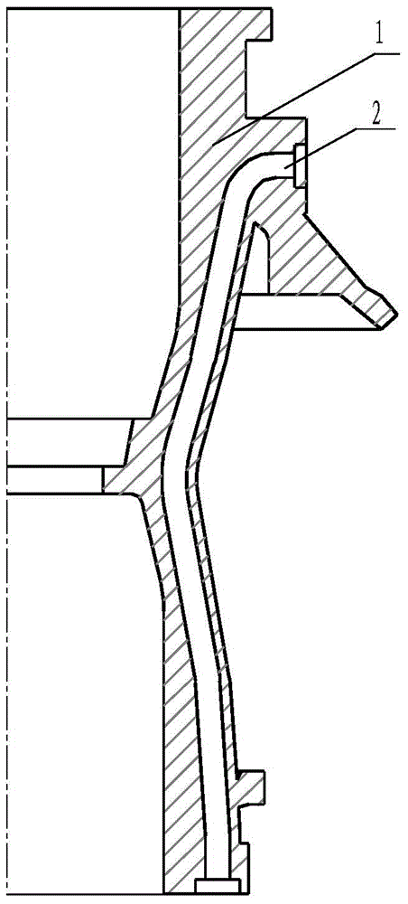 Method for forming slender bent irregularly-shaped hole in aluminum alloy casting