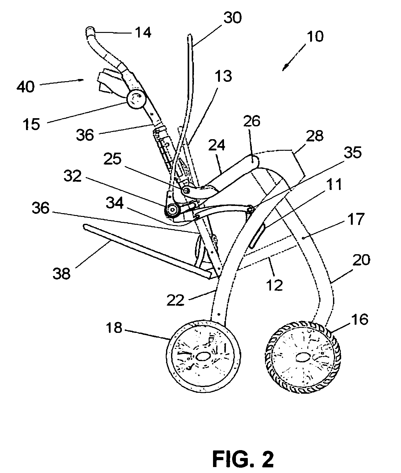 Standing foldable stroller