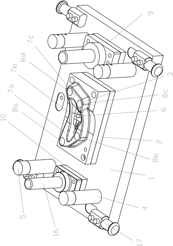 Front wing plate support assembly mold