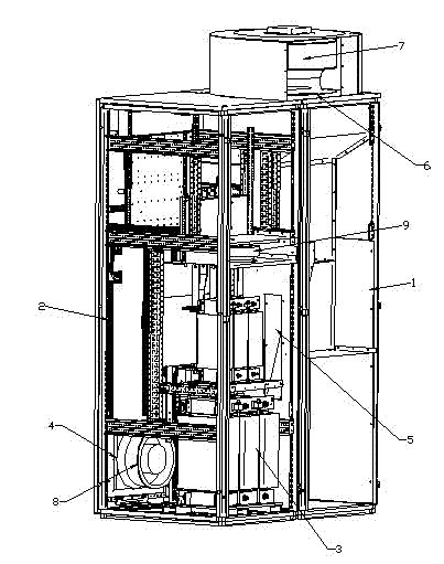 Air cooling heat-removal system of photovoltaic inverter cabinet