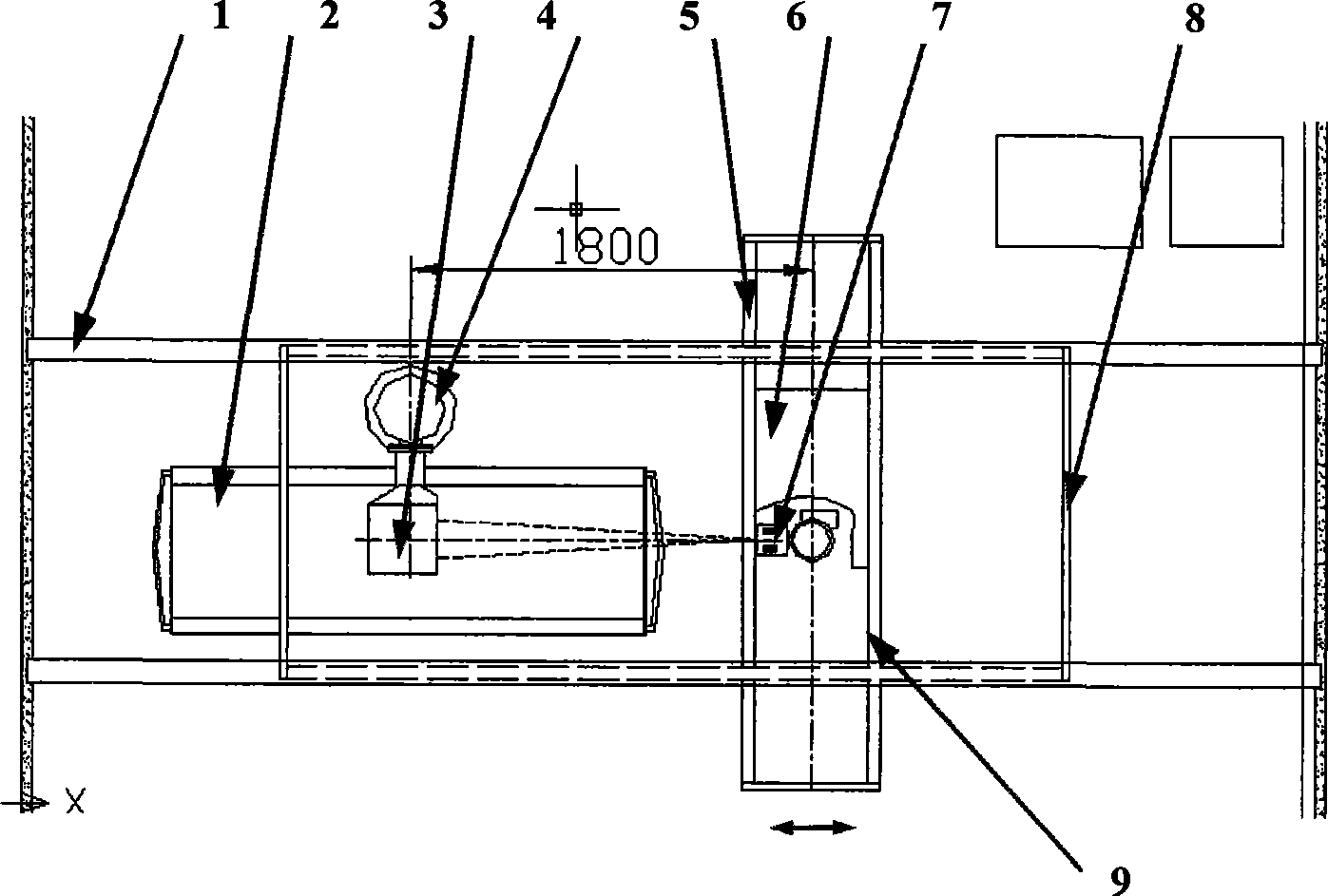 Suspension rack type digital radiation filming system driving-device