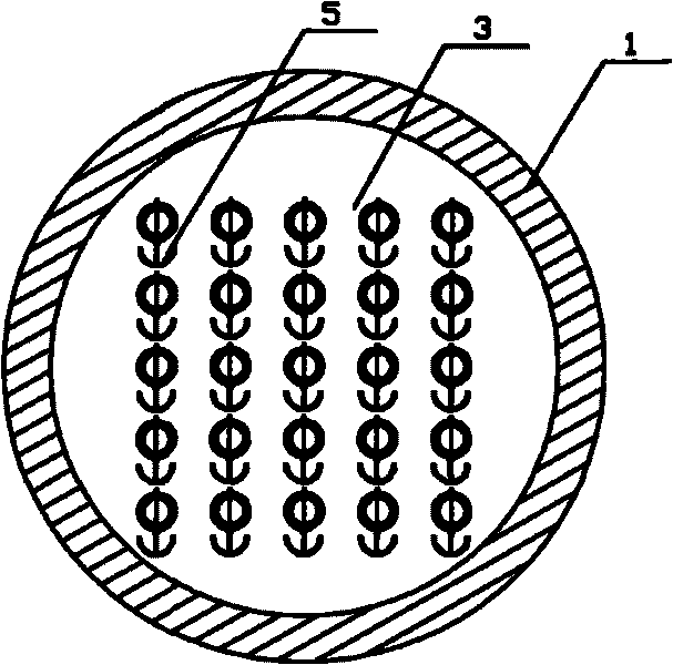 Horizontal shell and tube type condenser with liquid guide devices