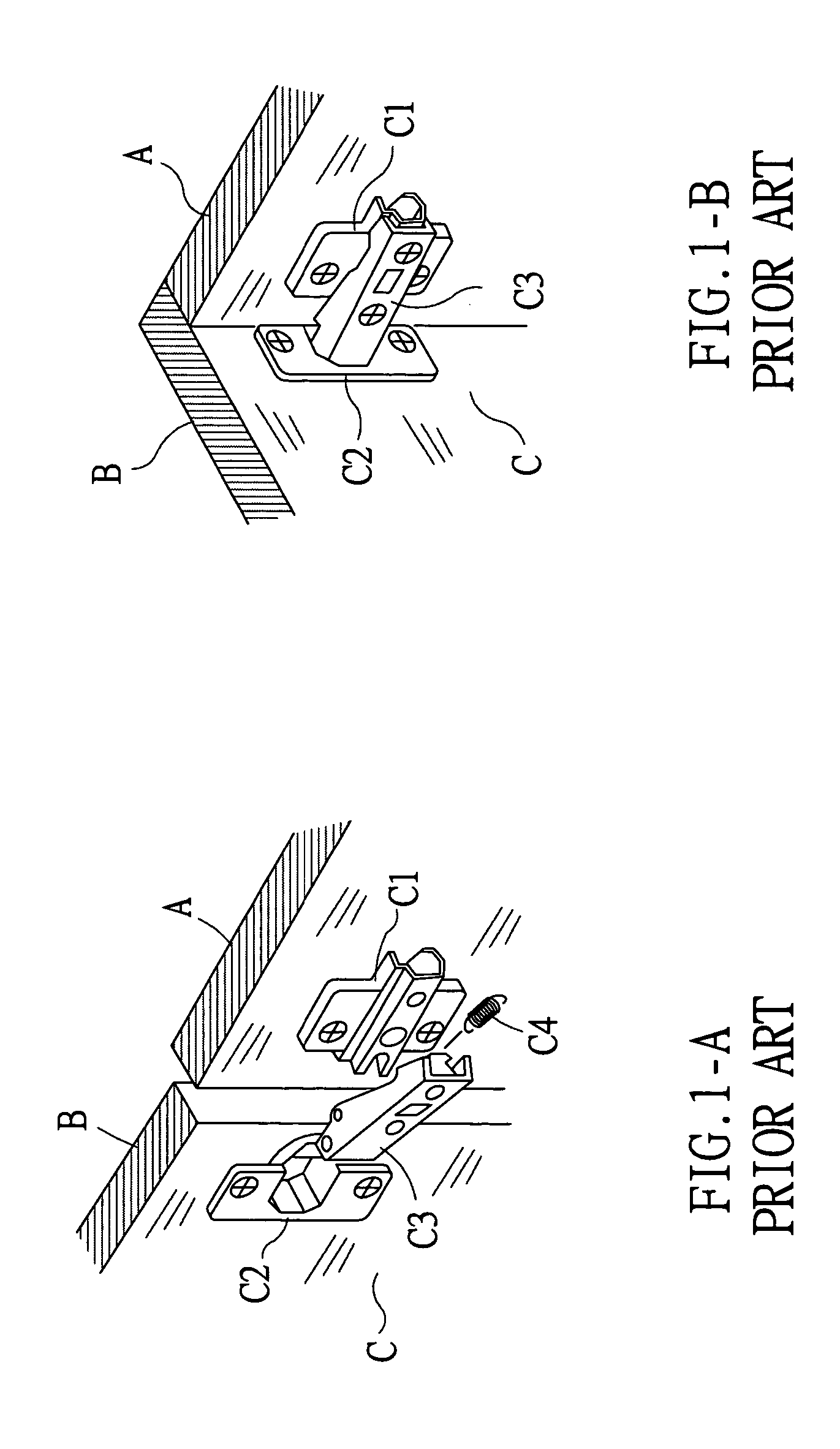 Continuous buffer cabinet hinge structure