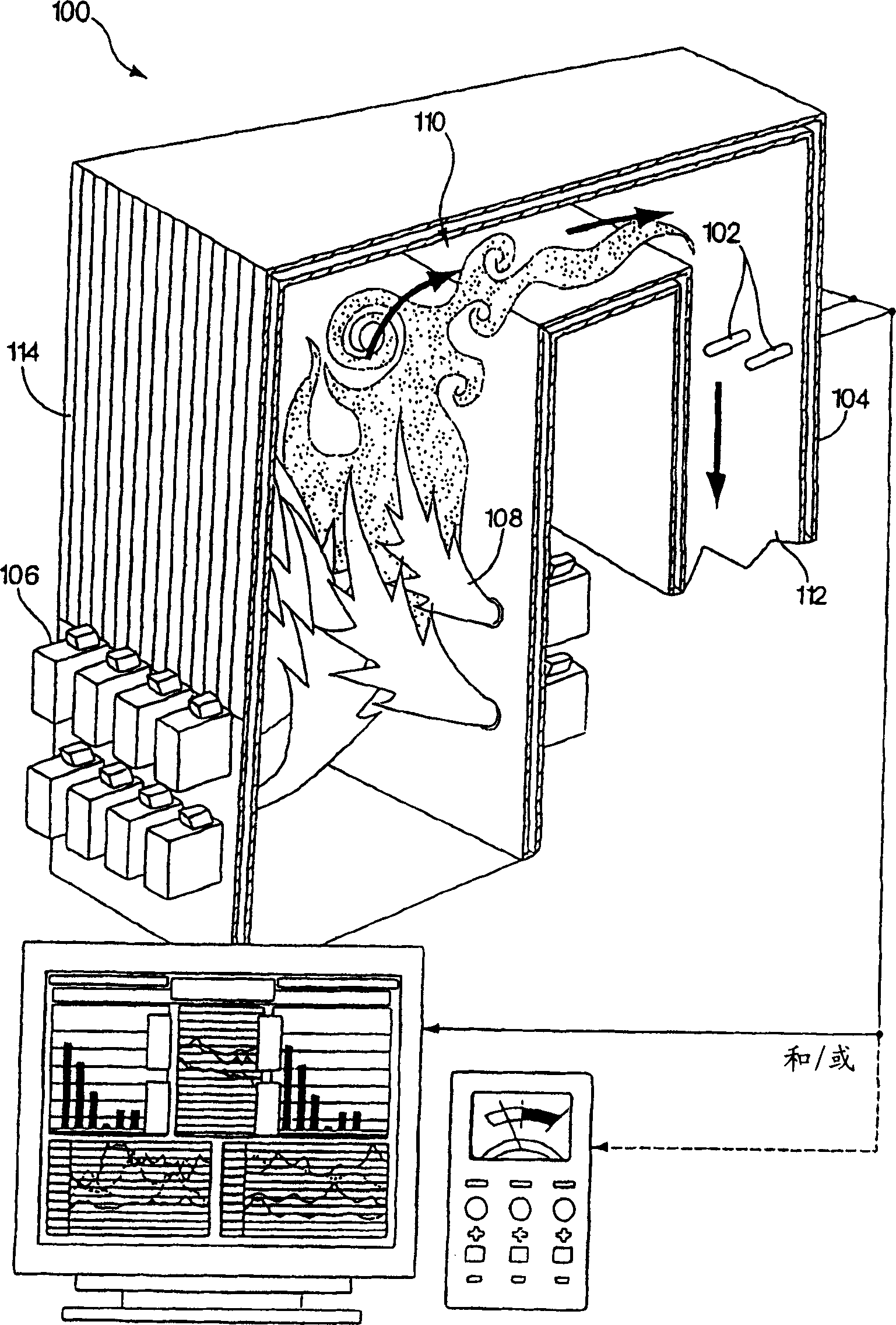 Method and equipment for monitoring gas in combustion system