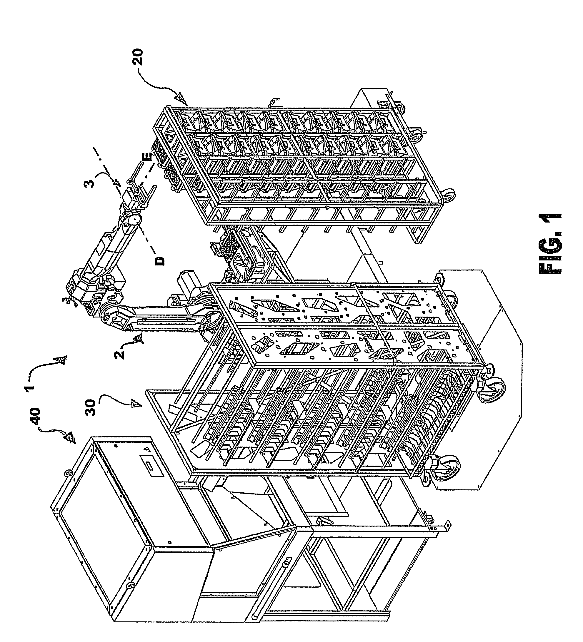 Automated system and method for disassembling, handling and reassembling devices for containing animals in a lab animal room