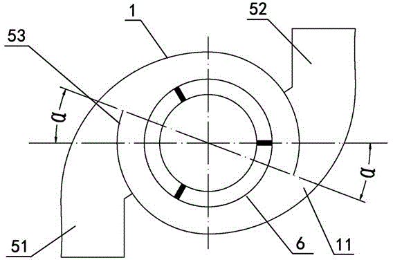 Cyclone separator provided with double inlets and double outlets