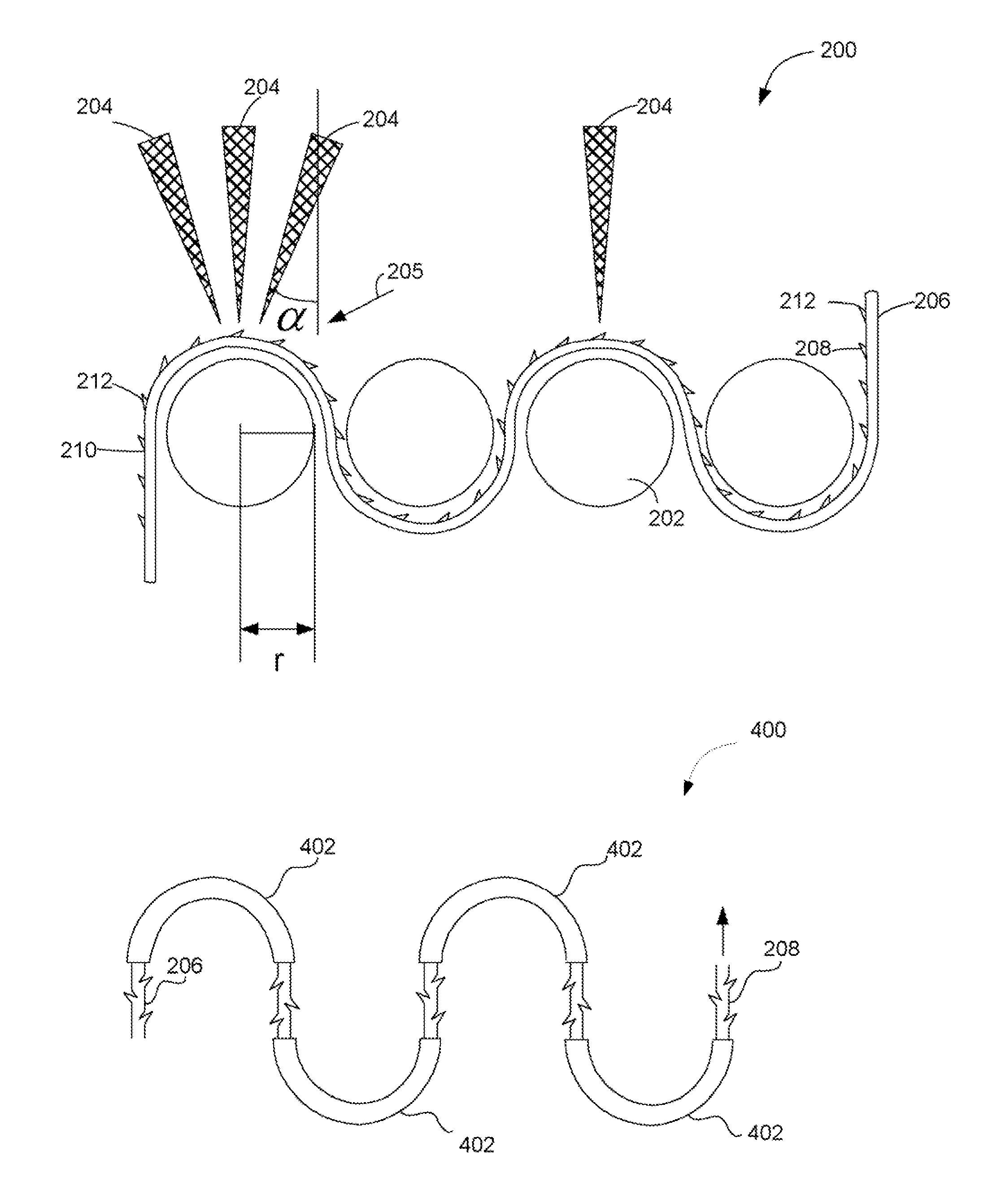 Method and apparatus for elevating retainers on self-retaining sutures