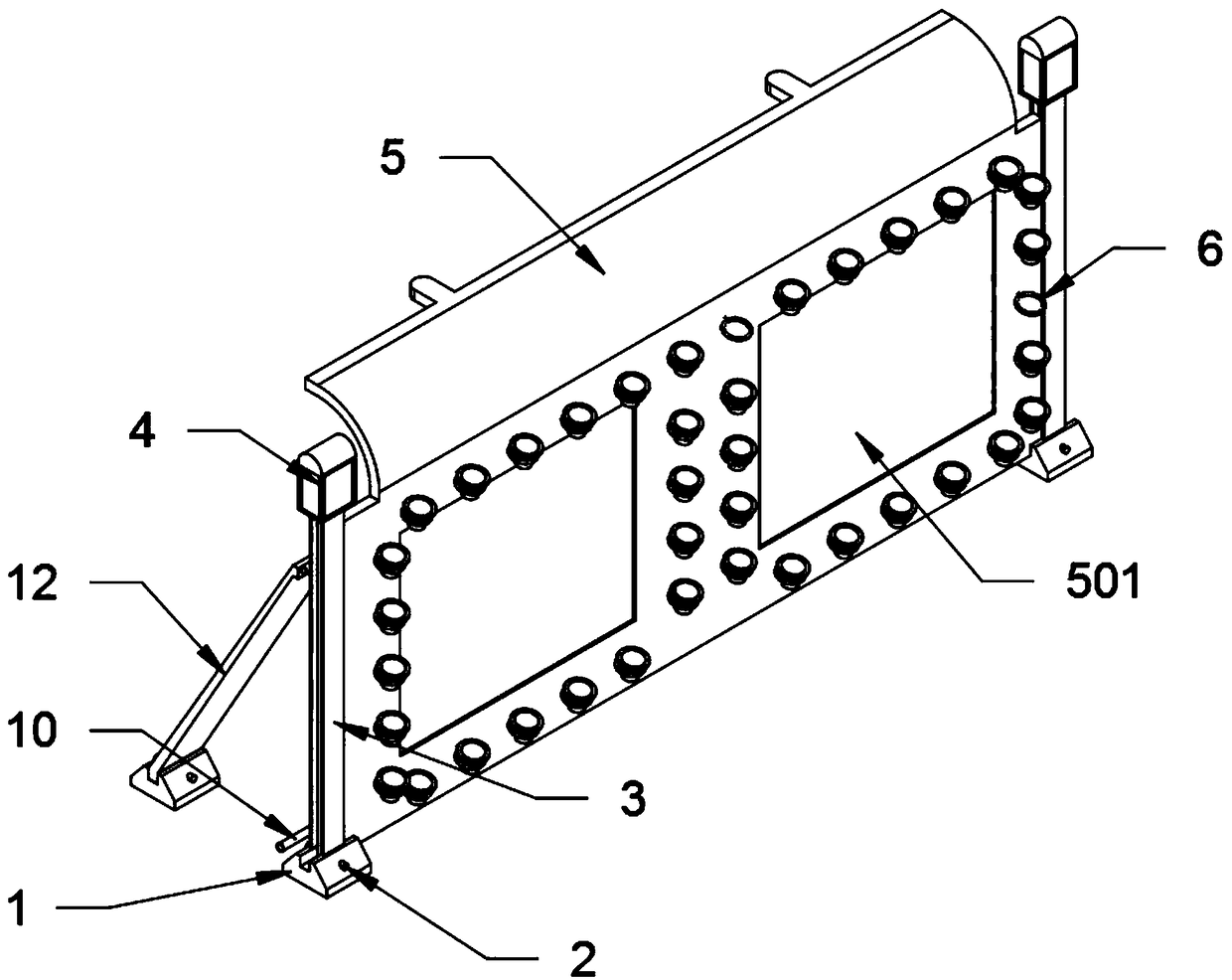 Dust-blocking type constructional engineering retaining structure