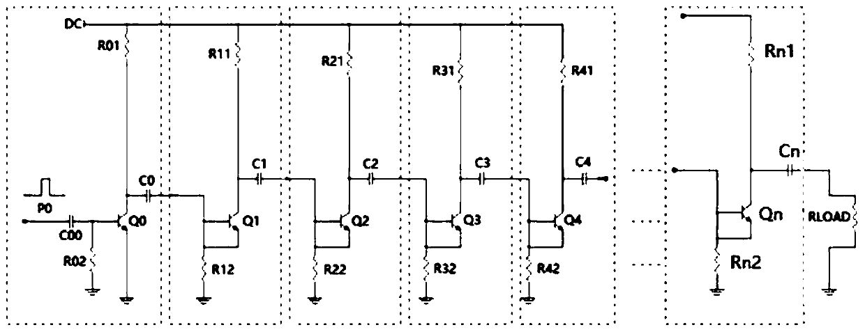 Output-adjustable nanosecond pulse source based on avalanche triode cascade circuit