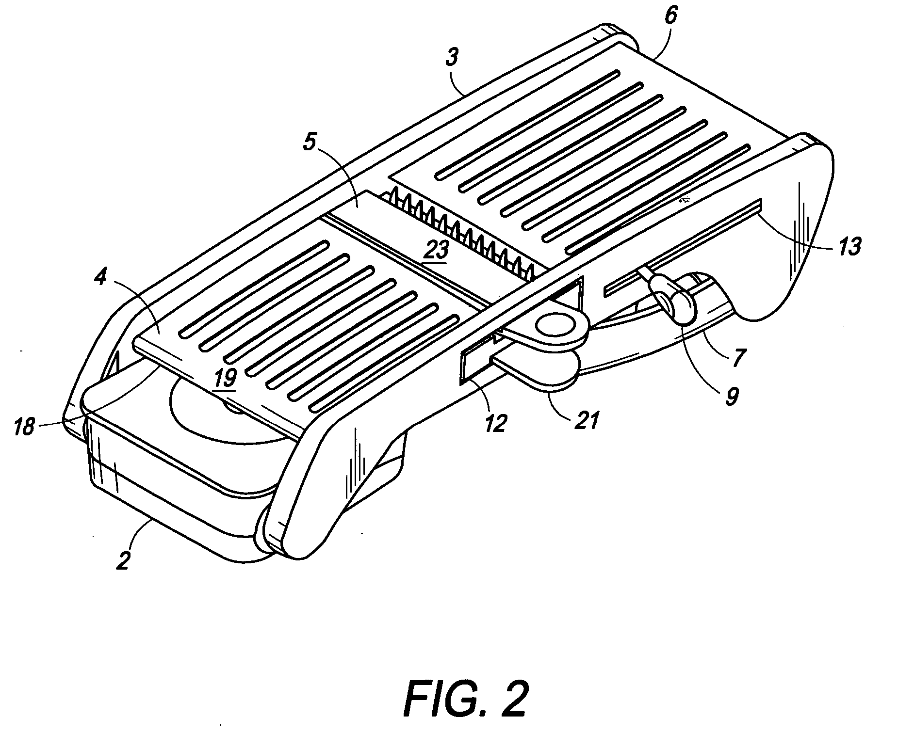 Food slicer with suction device and adjustable cutting surface