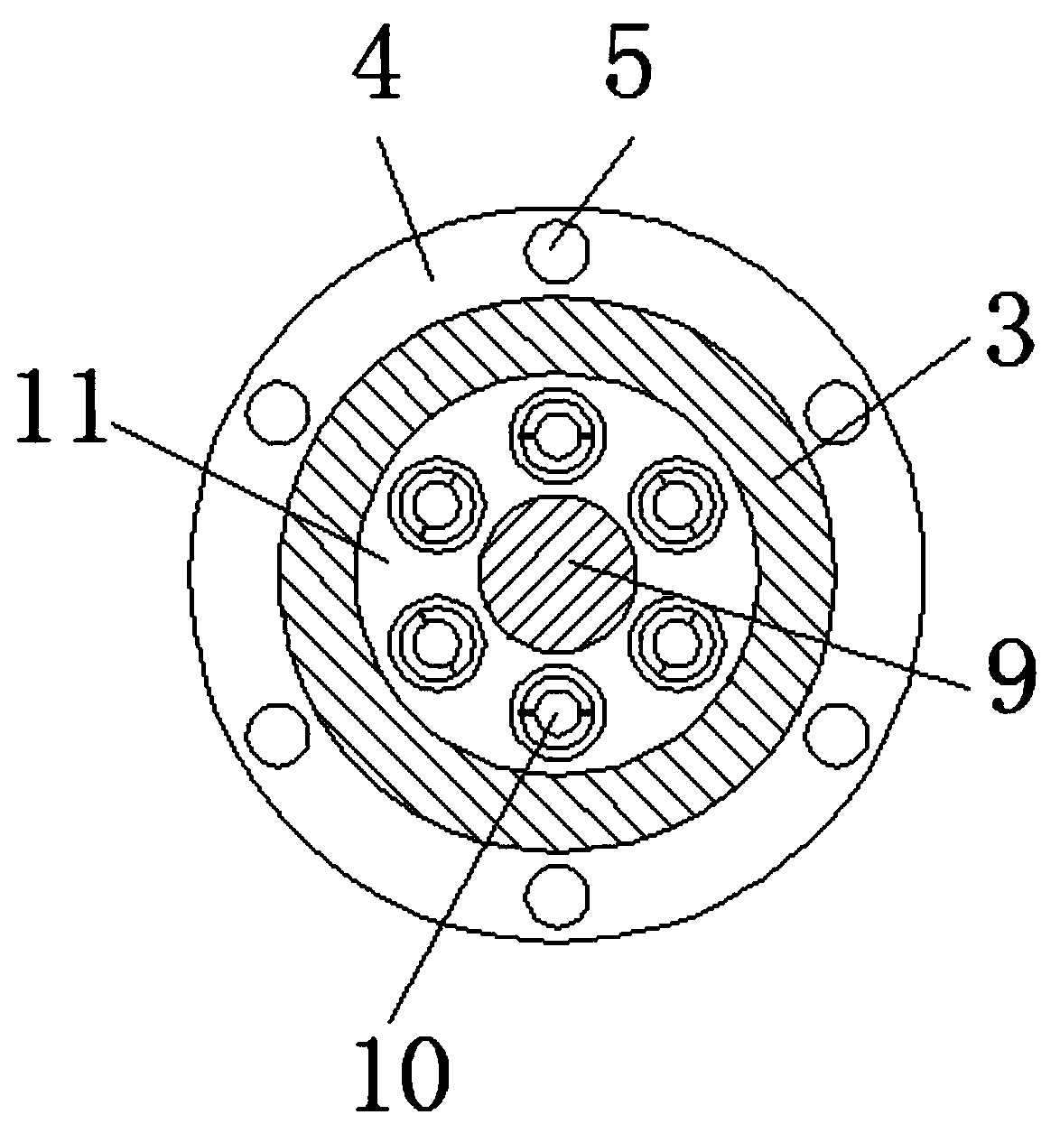 A prestressed steel strand traction head