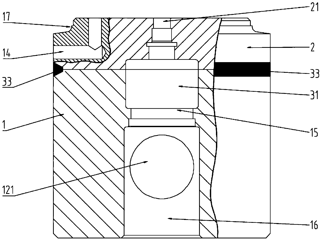 Jack for hydraulic bracket, modularized cylinder bottom of jack and cylinder bottom preparation technology