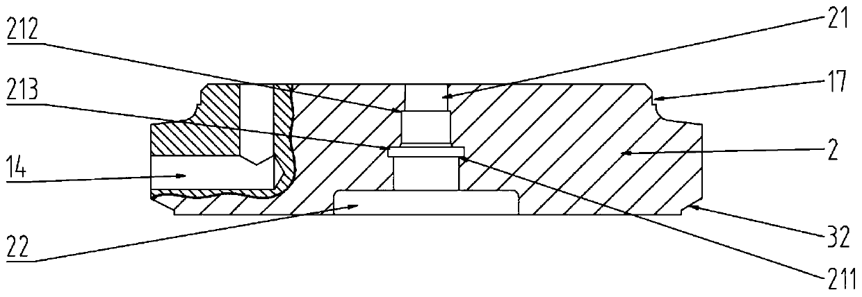 Jack for hydraulic bracket, modularized cylinder bottom of jack and cylinder bottom preparation technology