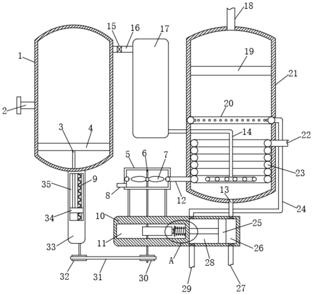 Hydrogen chloride self-pressurizing conveying and drying device