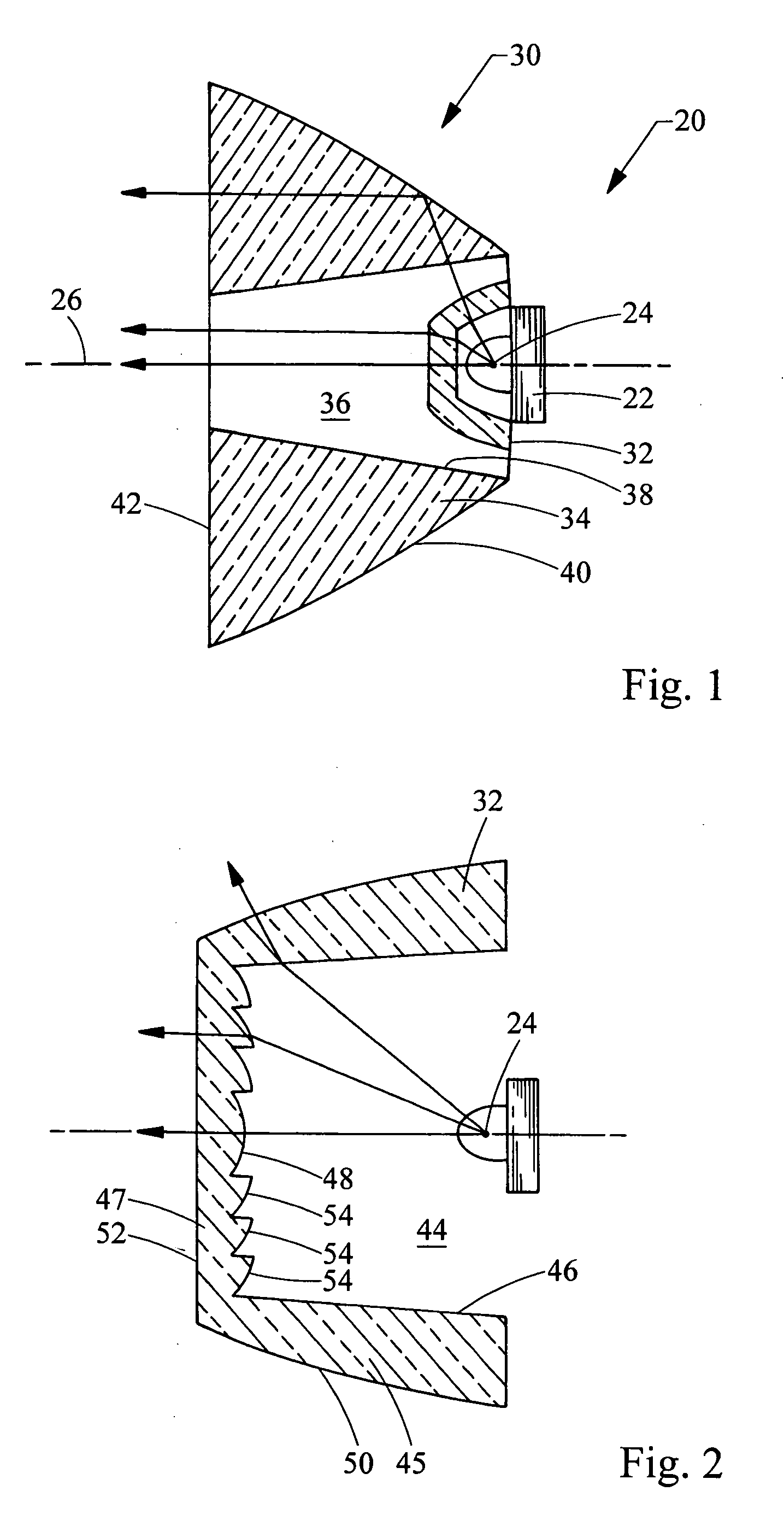 Lens assembly for an automobile light assembly having LED light source