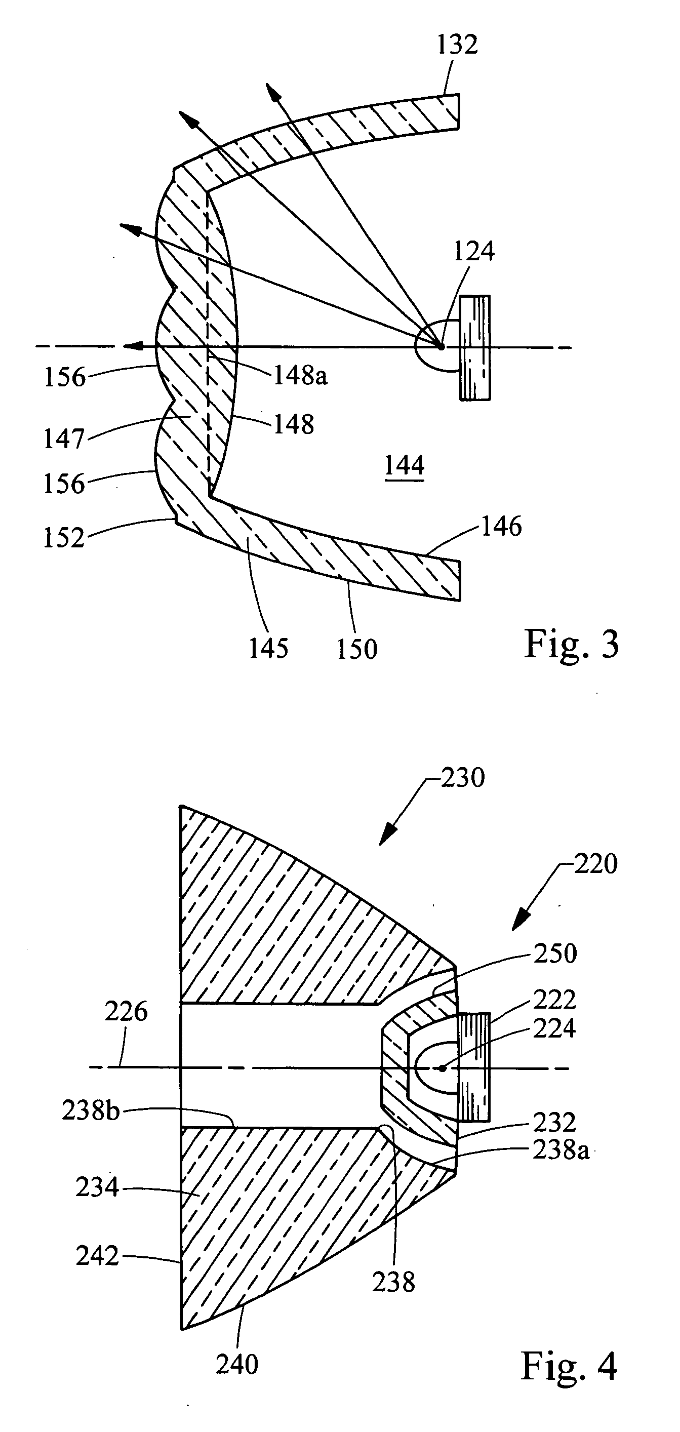 Lens assembly for an automobile light assembly having LED light source