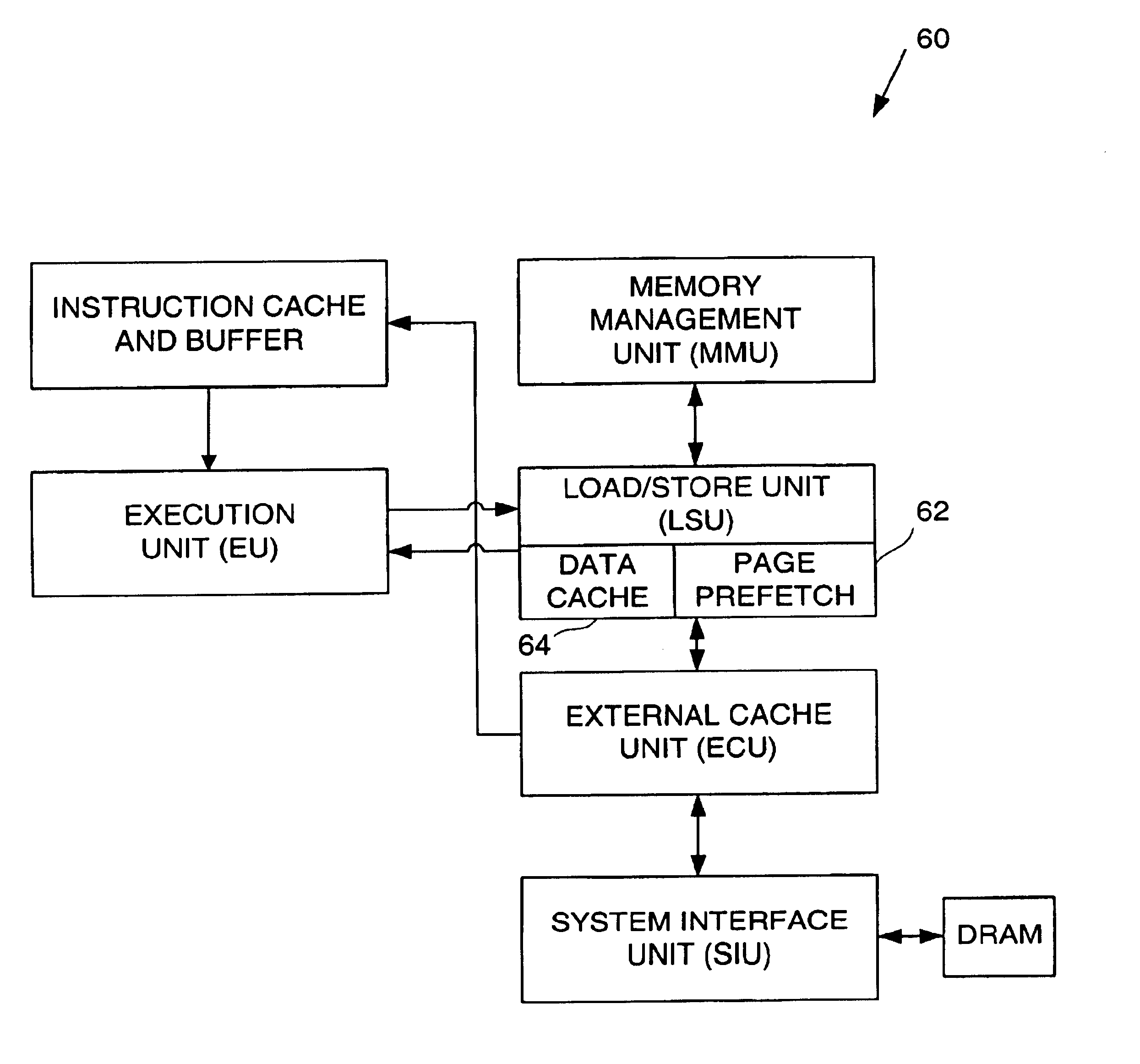 Microprocessor having a page prefetch cache for database applications