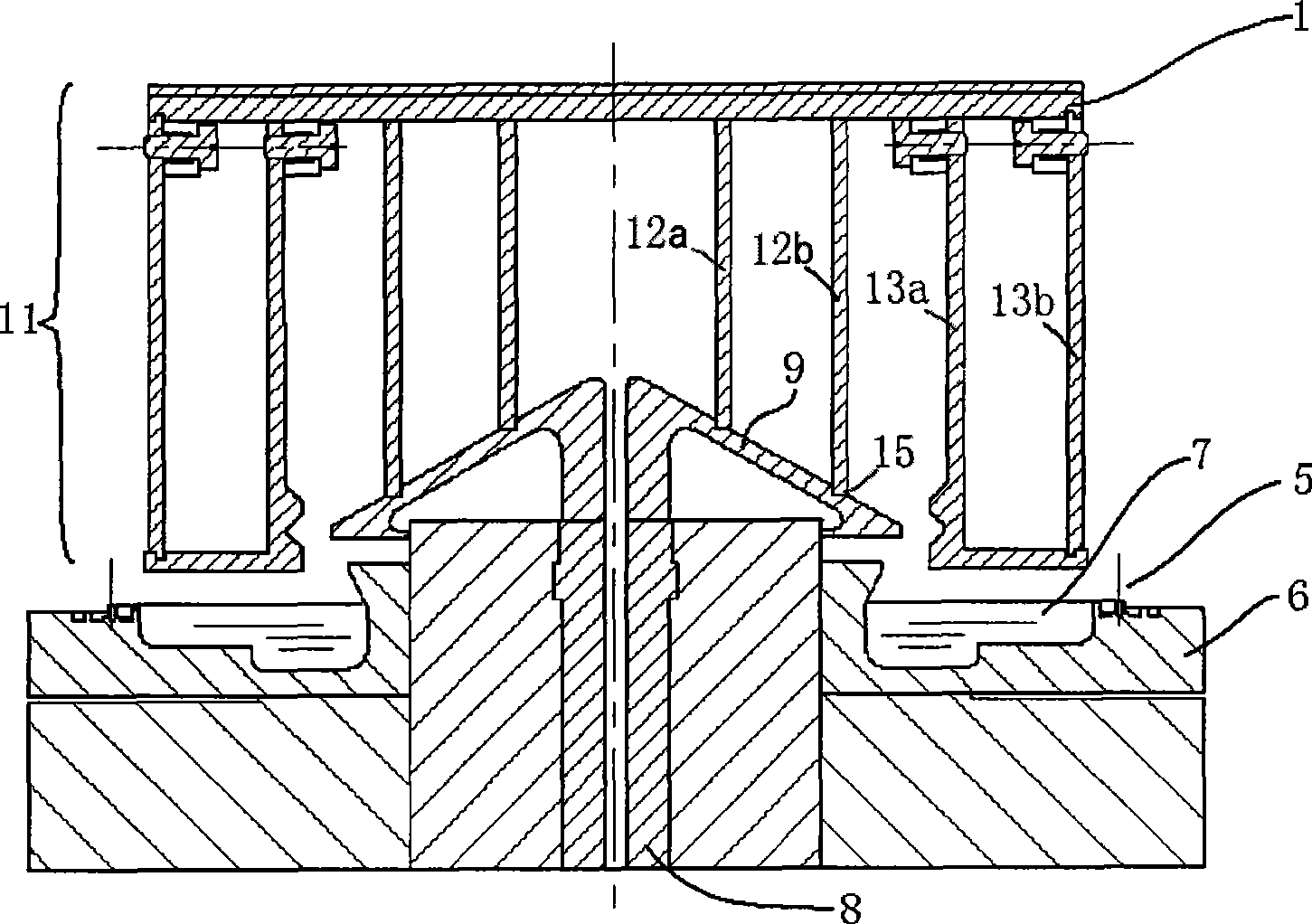 Apparatus for producing zonal polycrystalline silicon by edge limited silicon film growth method