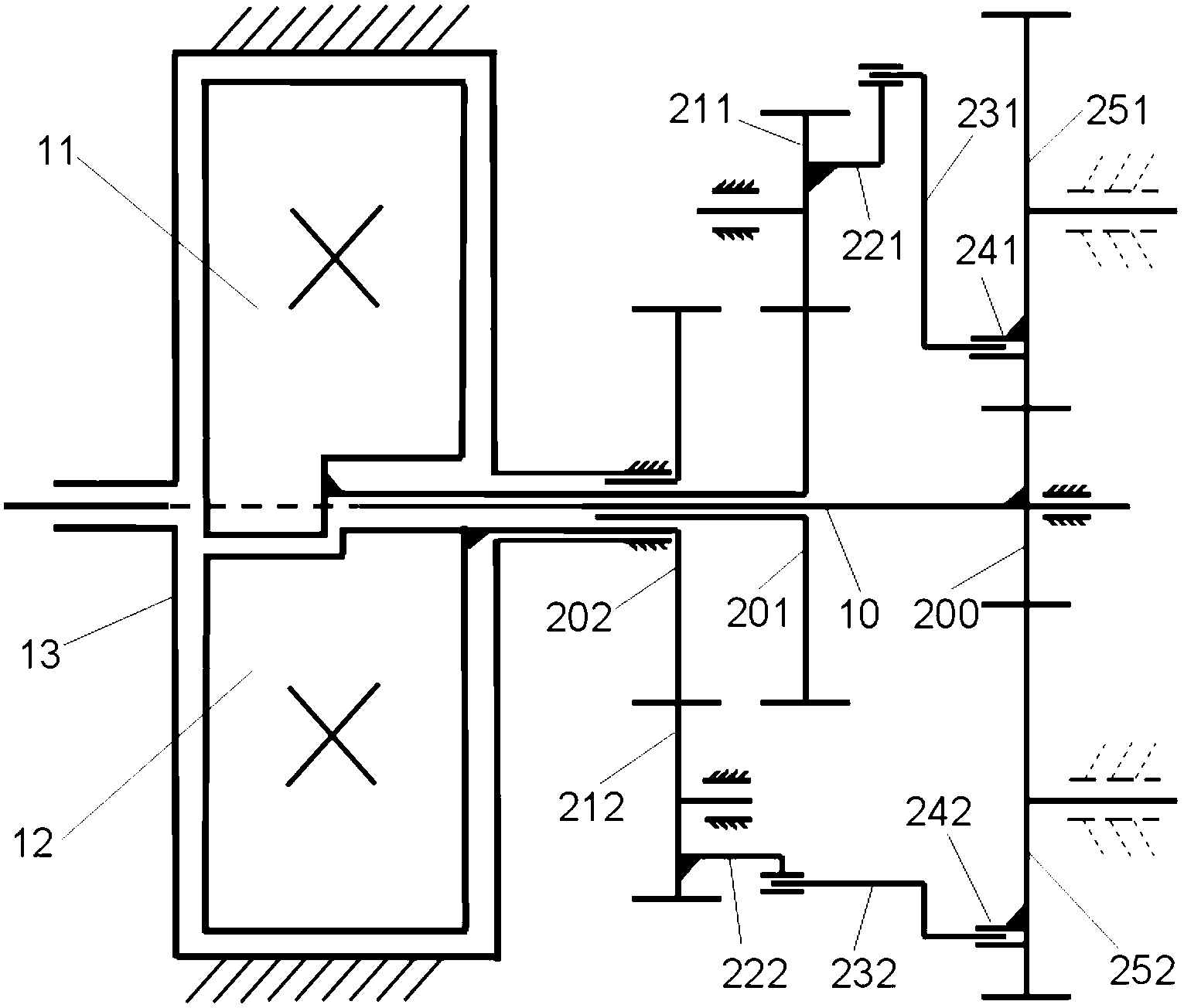 Ordinary gear train and non-uniform transmission mechanism combined power transmission device