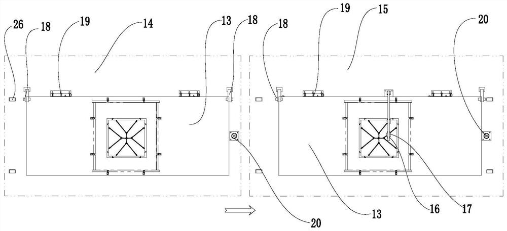 Positioning method for mold platen on preformed part production line