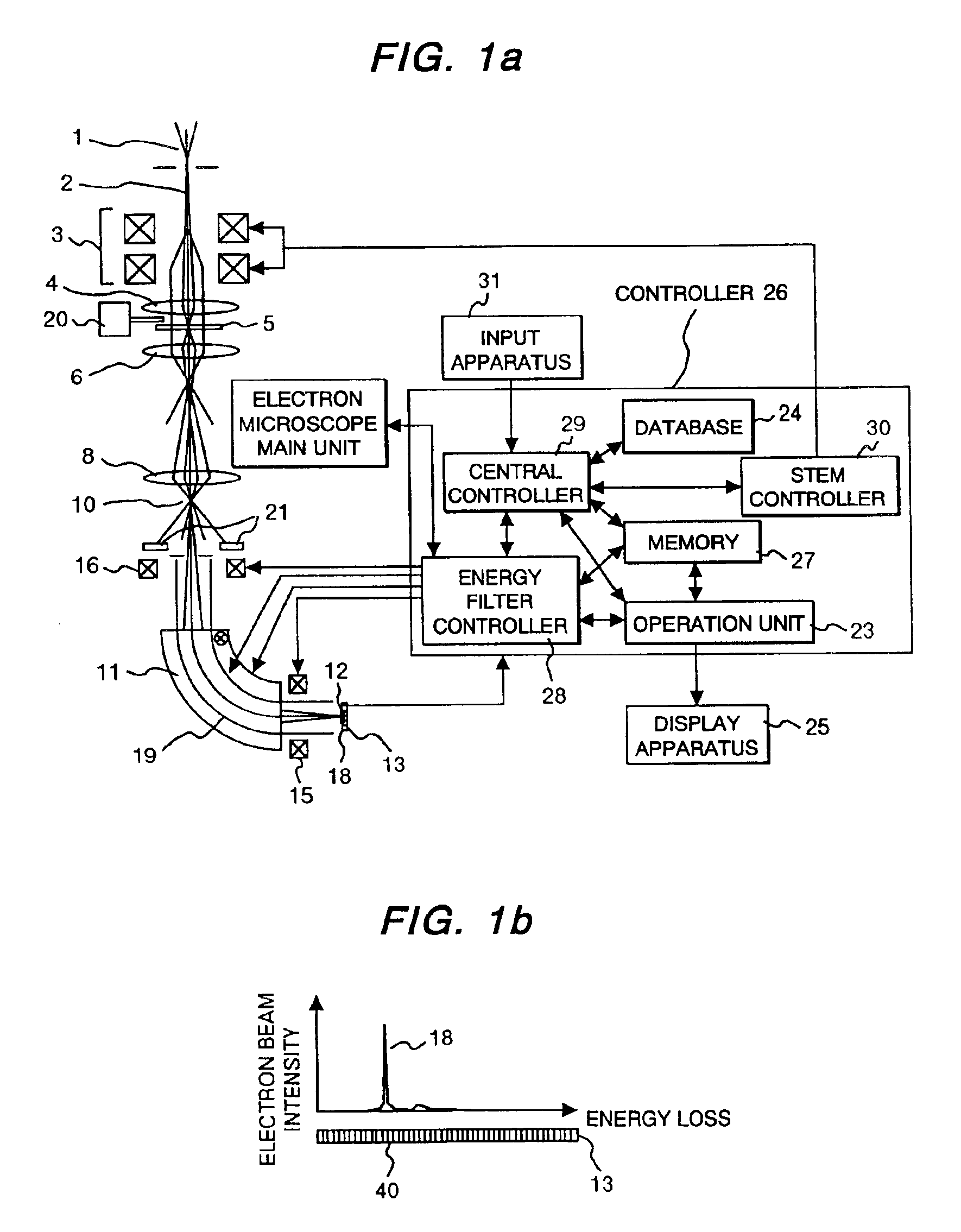 Energy spectrum measuring apparatus, electron energy loss spectrometer, electron microscope provided therewith, and electron energy loss spectrum measuring method