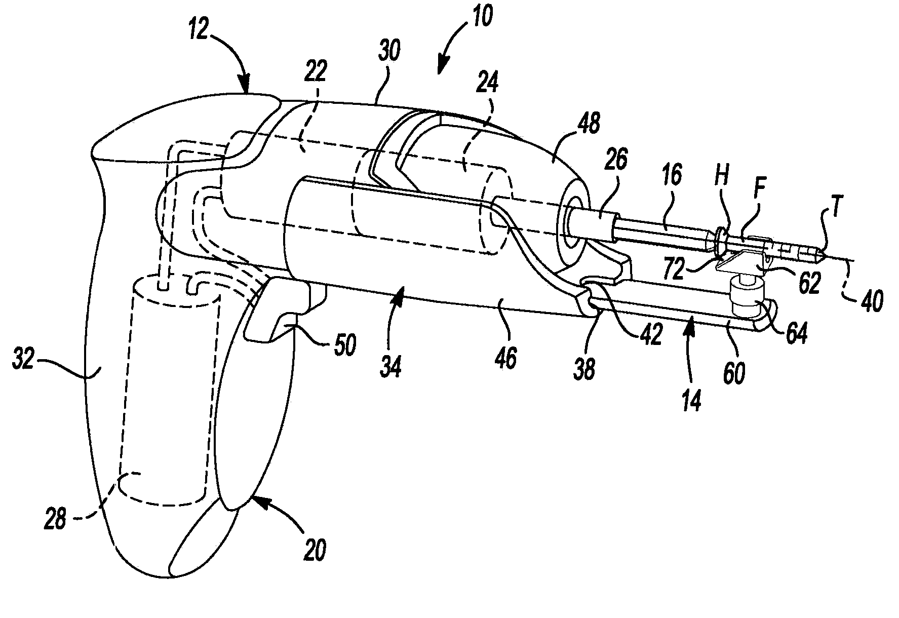 Tool assembly having telescoping fastener support