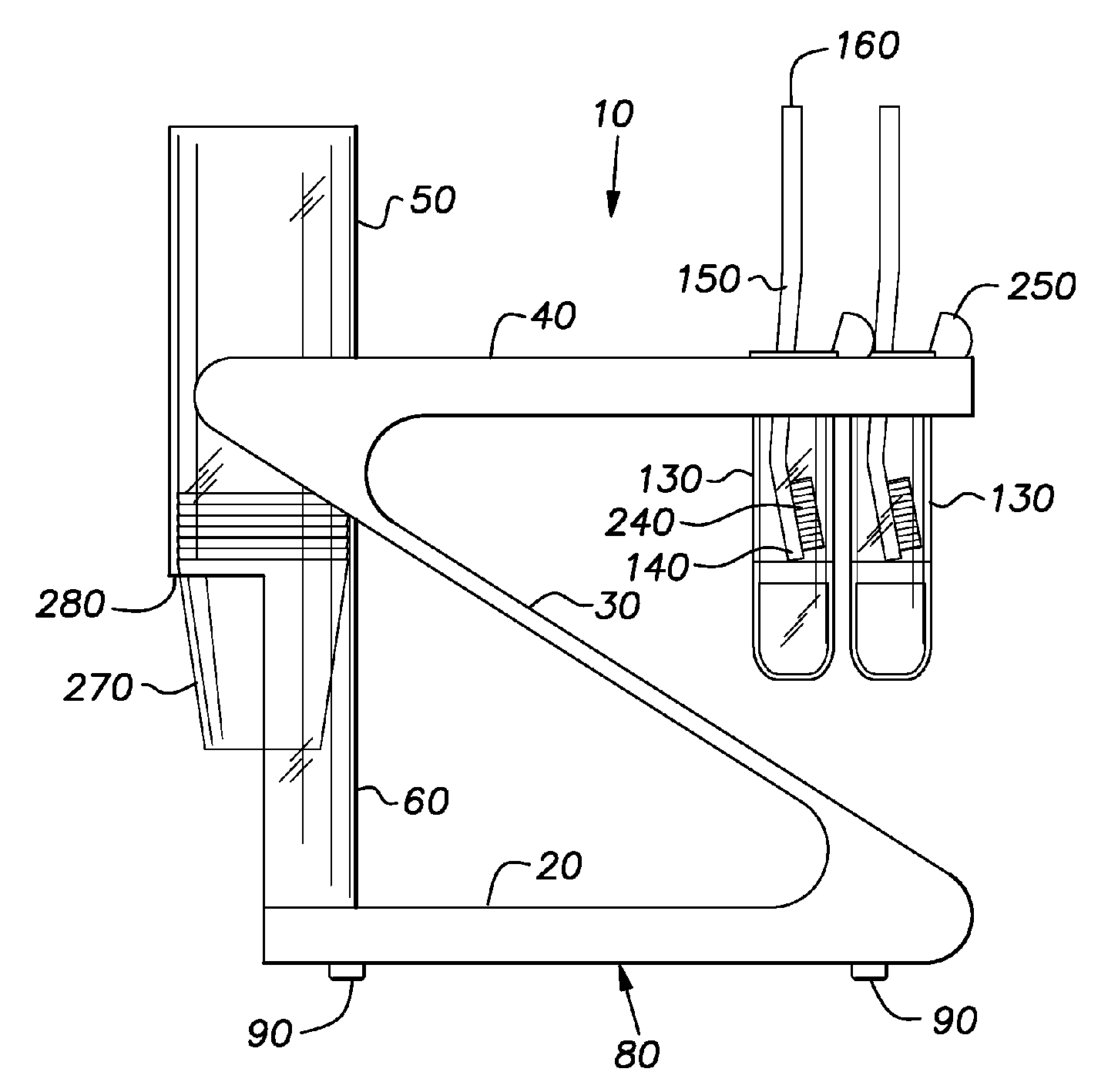 Oral hygiene products dispenser stand and dispensing station