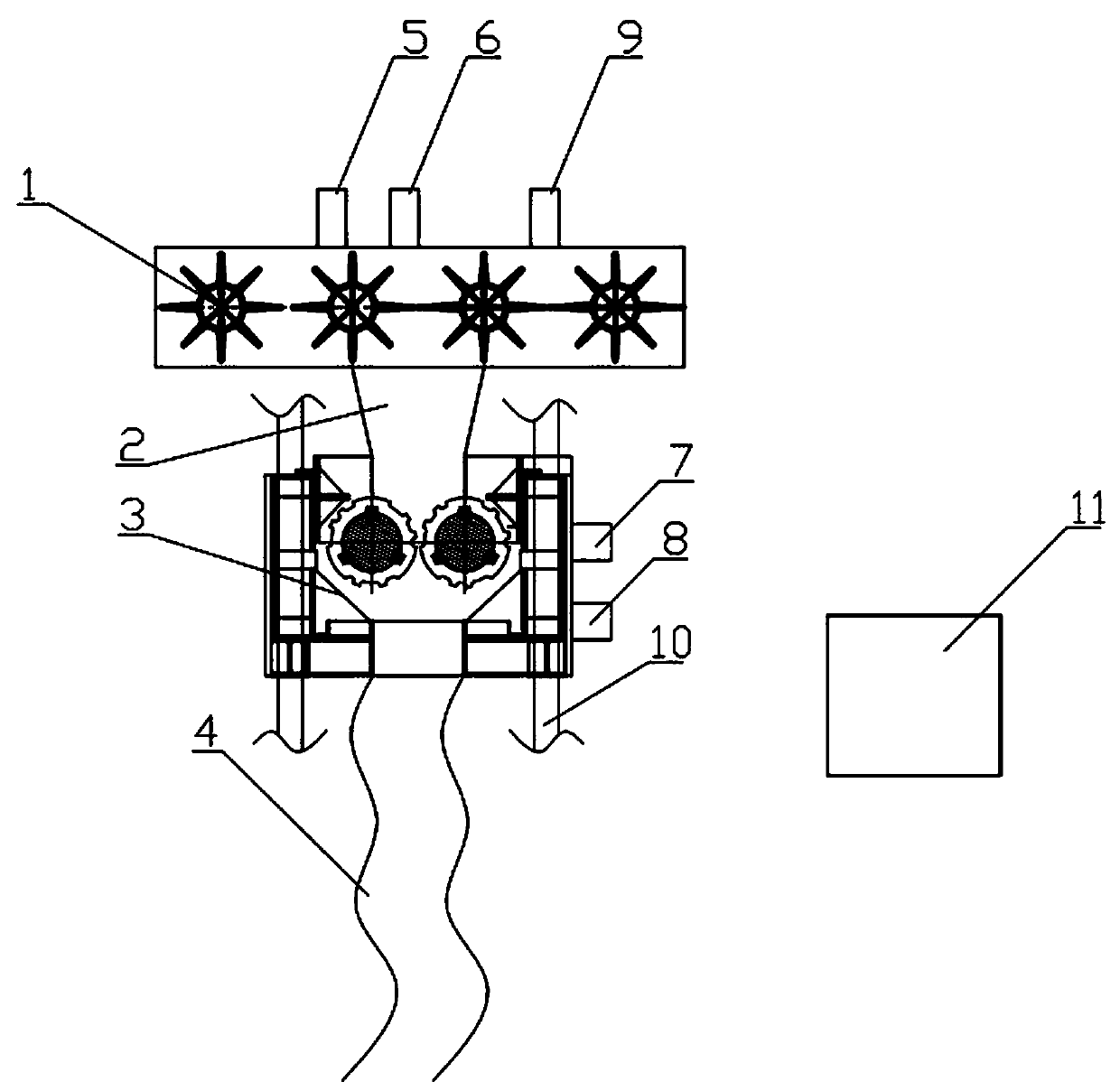 A cement warehouse cleaning robot system